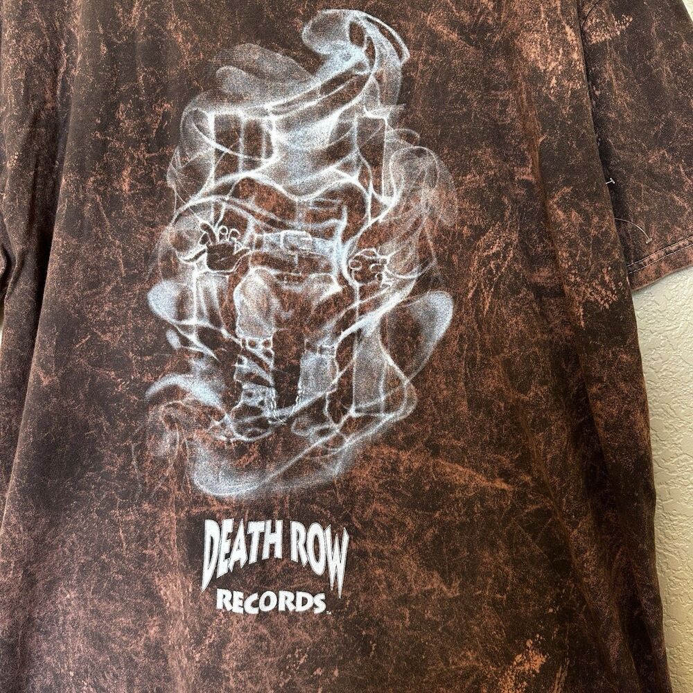 Death Row Records T-shirt Brown Bleach Tie Dye Mens Size Large - Picture 2 of 5